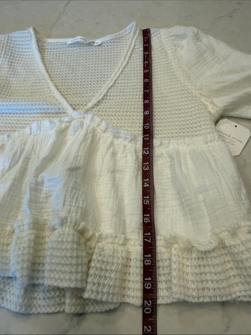 Altar'd State NEW Catarina Long Sleeve Babydoll Top Size Medium - Picture 9 of 10